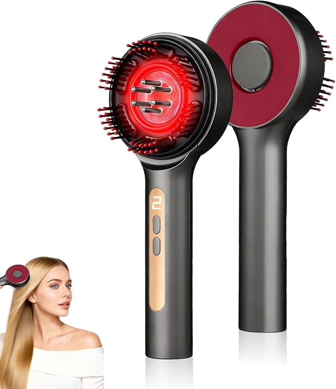 Electric Scalp Massager, 3-in-1 Hair Oil Applicator & Cordless Electric Head Massager, IPX7 Waterproof, Portable Scalp Brush for Home & Travel, Grey