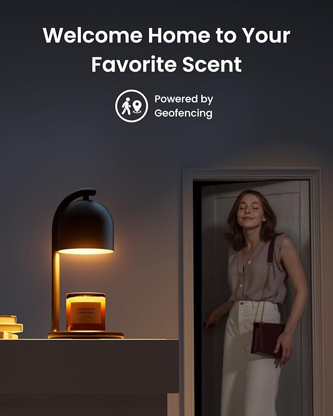 SwitchBot Candle Warmer Lamp with Gift Box Matter-Certified Voice Control, Birthday Gifts for Women Mom, House Warming Gifts New Home Decor, Dimmable Flameless Candle Wax Melter