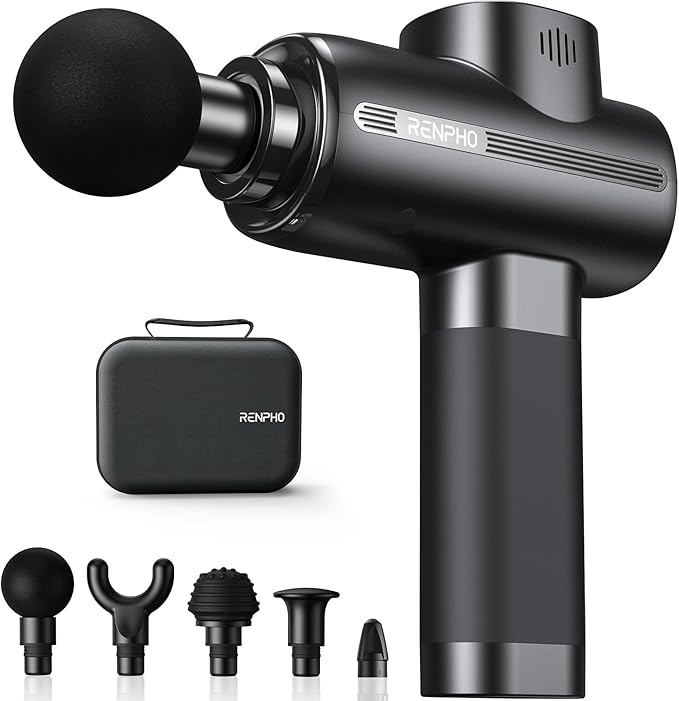 RENPHO Massage Gun Deep Tissue, Percussion Handheld Neck Massager FSA Eligible, Electric Mini Back Massagers with Carry Case for Athletes Men Women, HSA, Active