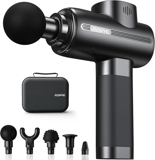 RENPHO Massage Gun Deep Tissue, Percussion Handheld Neck Massager FSA Eligible, Electric Mini Back Massagers with Carry Case for Athletes Men Women, HSA, Active