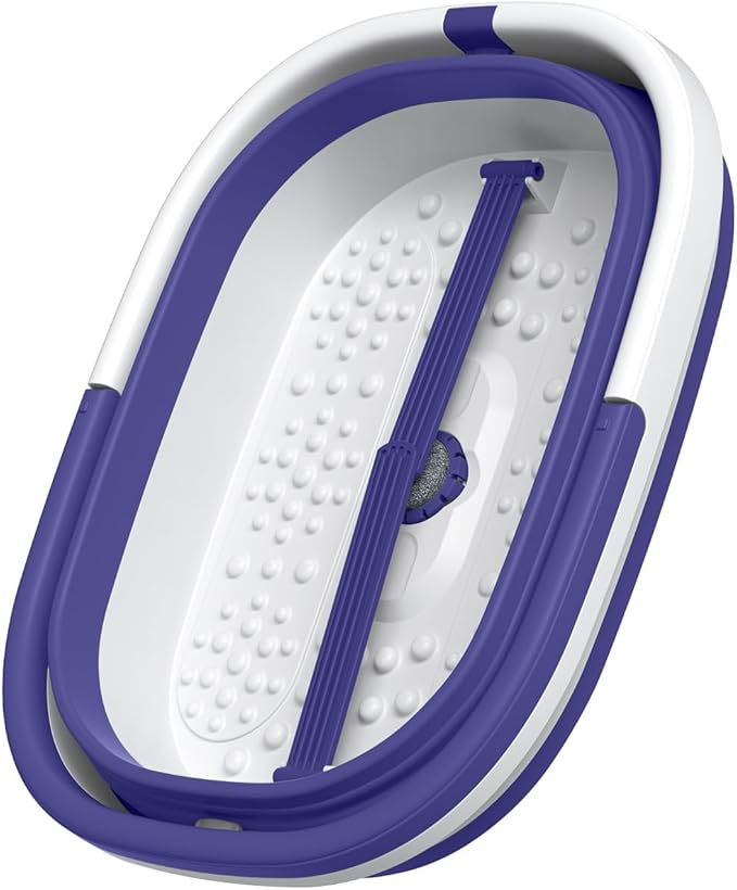 Nekteck Foot Soaking Tub Collapsible Bucket for Foot Bath Soak Tub, Feet Basin Soaker with 138 Acupressure Nodes and Pumice Stone for Feet Health Foot Spa, Gifts for Men Women Dad Mom, Purple