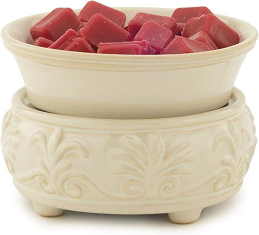 Candle Warmers Etc 2-In-1 Candle and Fragrance Warmer For Warming Scented Candles or Wax Melts and Tarts With To Freshen Room, Sandstone