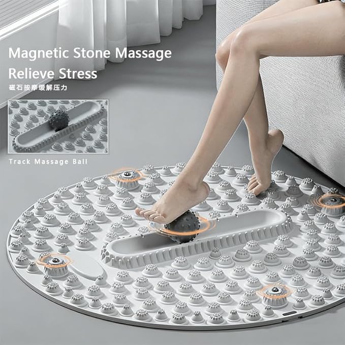 Acupressure Foot Massage Mat for Stress Relief & Pain Relief with Massage Ball Tracks, Acupressure Mat for Feet Portable Design for Home, Gym, Office Use - Targets Arch & Heal Pain