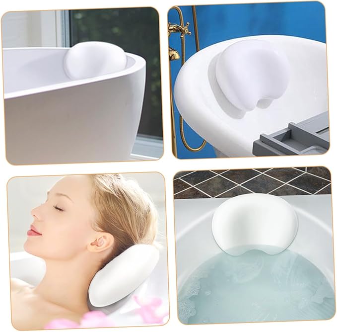 Luxury Bath Pillow for Tub with Non-Slip Suction Cups Ergonomic PU Headrest Neck and Back Support Relaxing Spa Accessory for Families Hotels and Beauty Salons