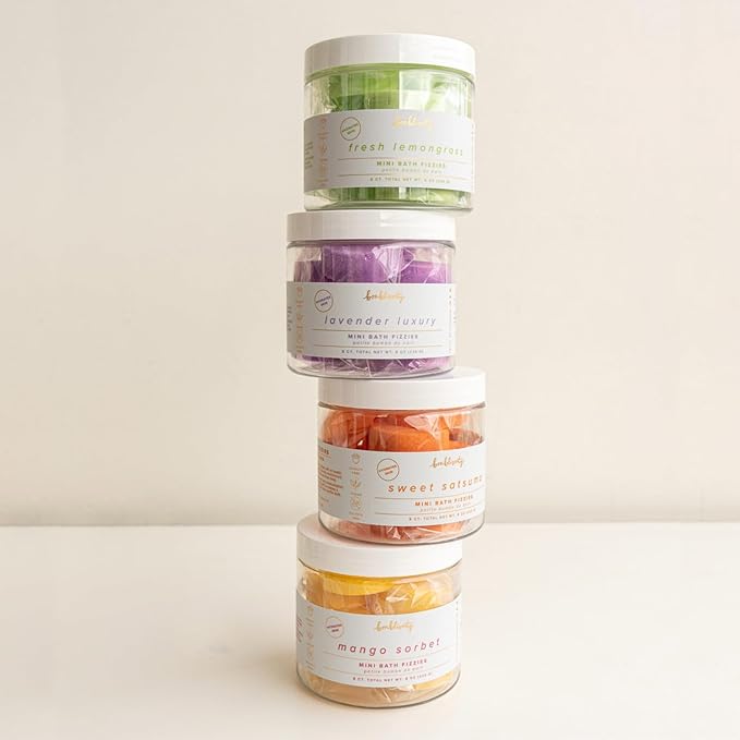 Bonblissity Mini Bath Bombs for Women, 8 pcs - Fresh Lemongrass Scented Fizzies, Multipurpose Moisturizing Bath Bomb, Shower Steamer, or Foot Soak, Home Aromatherapy with Hydrating Natural Oils