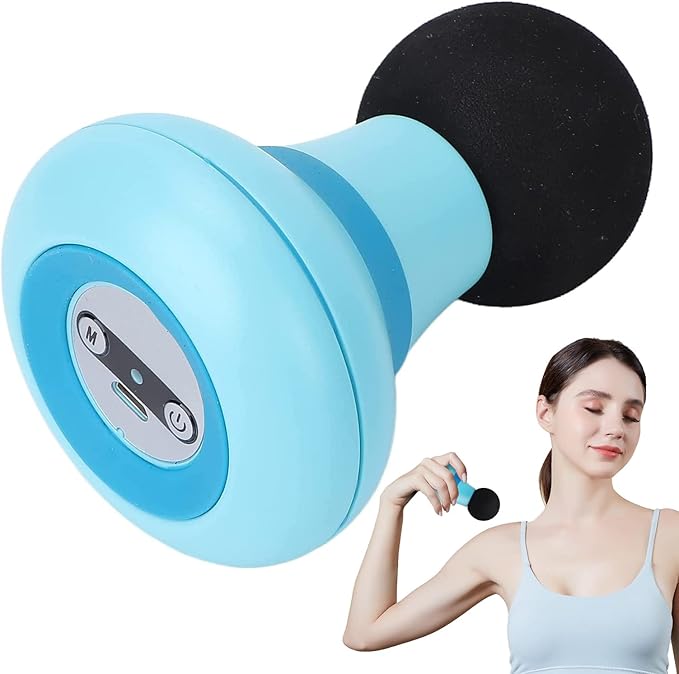 Mini Massage Gun, Portable Mini Massager USB Charging Electric Handheld Personal Massager with 6 Speed Vibration, Deep Tissue Muscle Massager Fascia Gun for Relaxation Muscles Relief Pain (Blue)