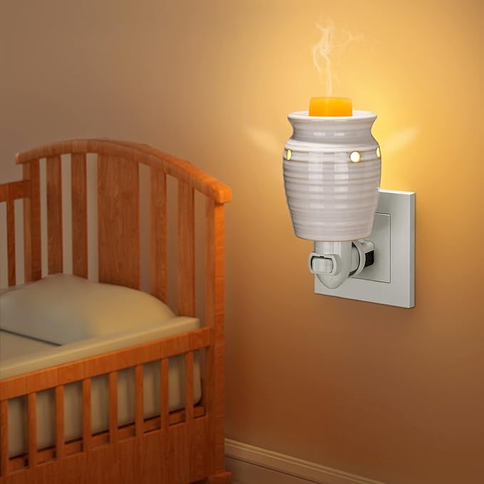 STAR MOON Ceramic Pluggable Wax Melt Warmer, Diffuser for Fragrance Oil, Candle Melter Plug in Wall for Home, Office and Spa, Ideal Gifts, with Two Bulbs