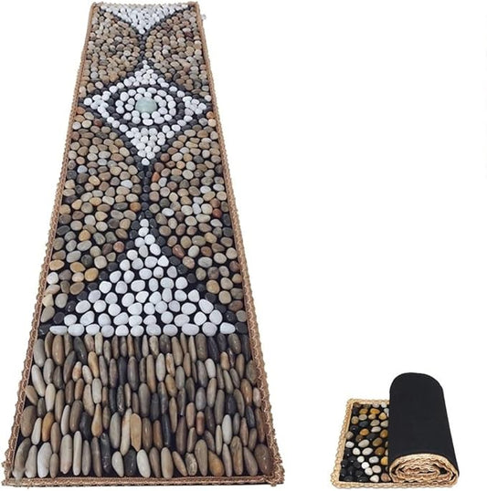 Pebbles Foot Massage Mat, Anti-Slip Cobblestone Foot Massage Mat, Rock Mat for Reflexology Massage, Foot Acupressure mat Acupressure Relieve