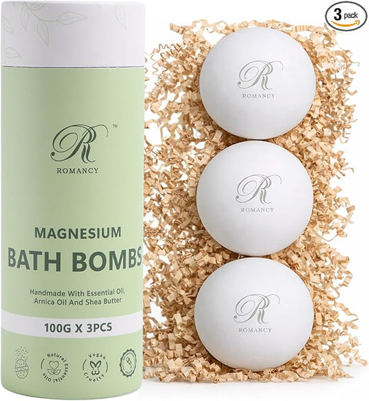 Magnesium Bath Bombs Gift Set – XL Epsom Salt Bath Bombs for Muscle Recovery, Stress Relief & Post-Workout Relaxation with Lavender & Arnica Spa Gift for Women & Men for Sore Muscles