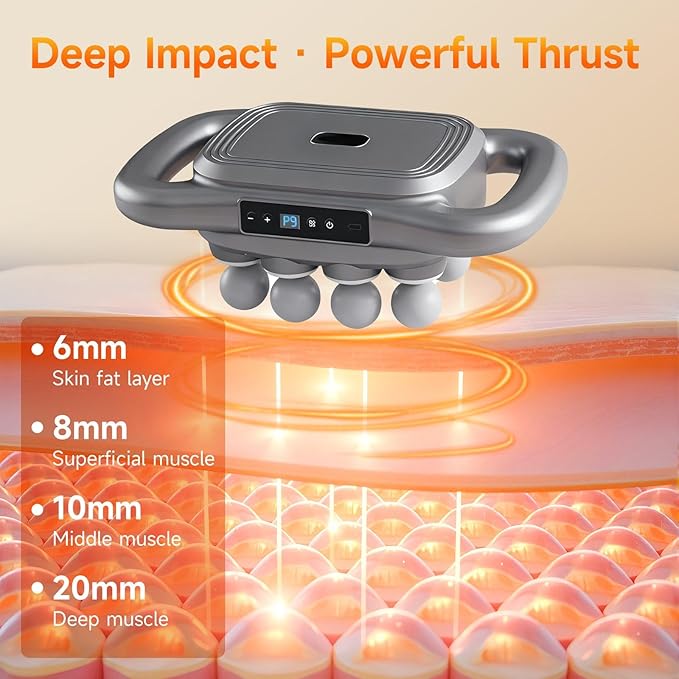 16-Head Massage Gun Set, Deep Tissue Percussion Massager with 9 Modes & 9 Intensity Levels, Quiet Muscle Massage Gun for Back, Shoulders, Legs, Foot, and Body Muscle Pain Relief
