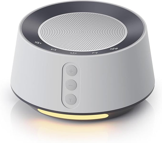 BGOVERSS White Noise Sound Machine with 20 Soothing Sounds, 10 Colors Night Light Sleep Machines Home Office Travel, 5 Timers and Memory Feature Sound Machine for Nursery Baby Kids Adults (Grey)