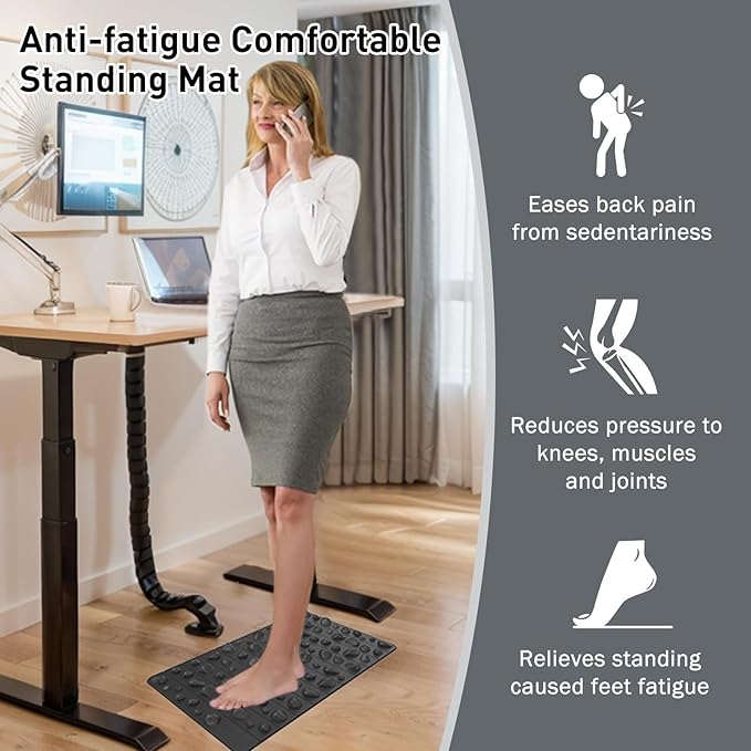 Portable Feet Acupressure Mat, Foldable Foot Massager Mat, Pressure Point Massage Pad, Anti Fatigue Office Standing Desk Pad, Stand Up Pad, Relieve Foot Pain