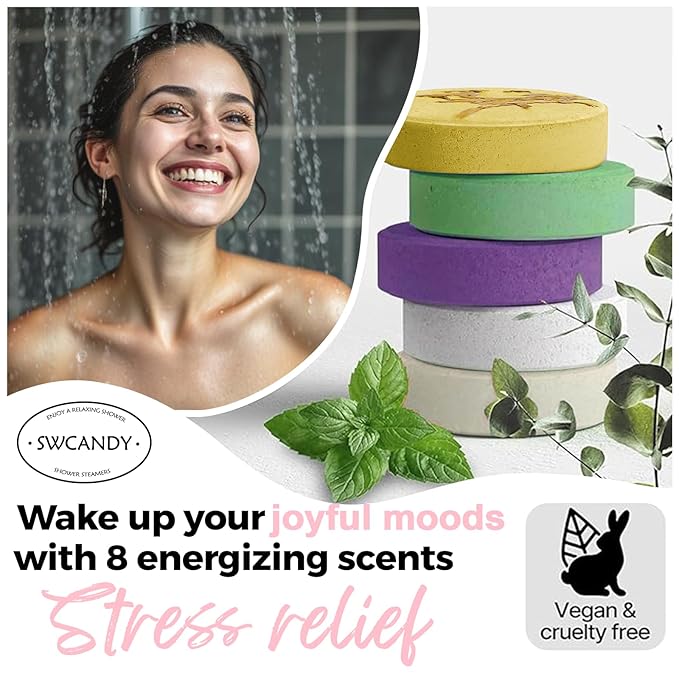 Shower Steamers Aromatherapy Travel Essentials for Women 8 Pcs Bath Bombs Birthday Gifts for Men, Sister, Shower Bombs Stocking Stuffers Christmas Gifts Fruity