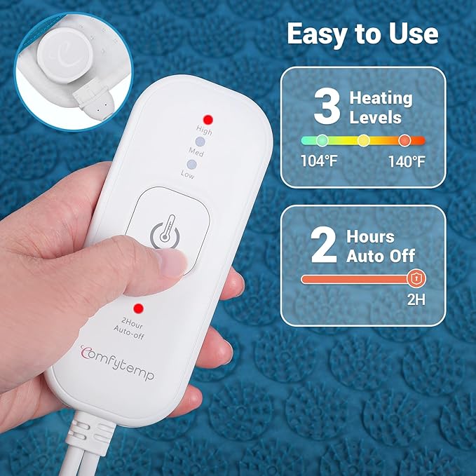 Comfytemp Heated Acupressure Mat for Back, 2 in 1 Large 17"x33" Acupuncture Massager, FSA Eligible, HSA Approve Heating Pad to Relax Leg Muscle Tension/Stress/Foot Comfort, Similar to Acupuncture