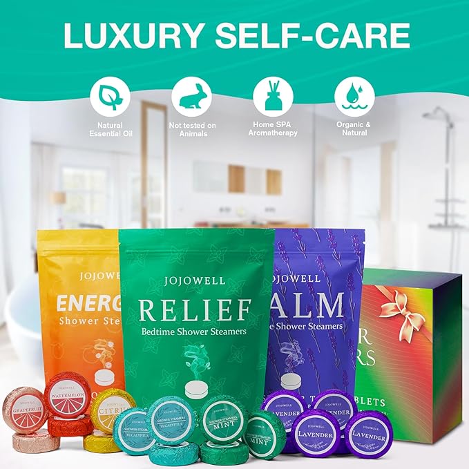Shower Steamers Aromatherapy - 30 Pack Gifts for Women, Organic Essential Oils, Self Care, Birthday Gifts for Women, Men, Mom, Christmas Gifts Stocking Stuffers for Women