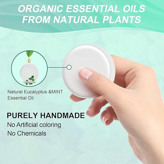 Vapor Shower Steamers Aromatherapy - 6 Pack Vapor Shower Tablets, Breathe Easy & Relaxation with Eucalyptus Menthol Essential Oils, Easter Basket Stuffers Gifts for Her Mom Wife Women, Self-Care SPA