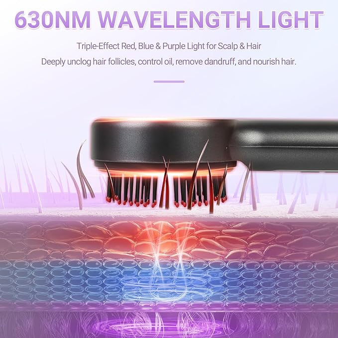 Electric Scalp Massager, 3-in-1 Hair Oil Applicator & Cordless Electric Head Massager, IPX7 Waterproof, Portable Scalp Brush for Home & Travel, Grey