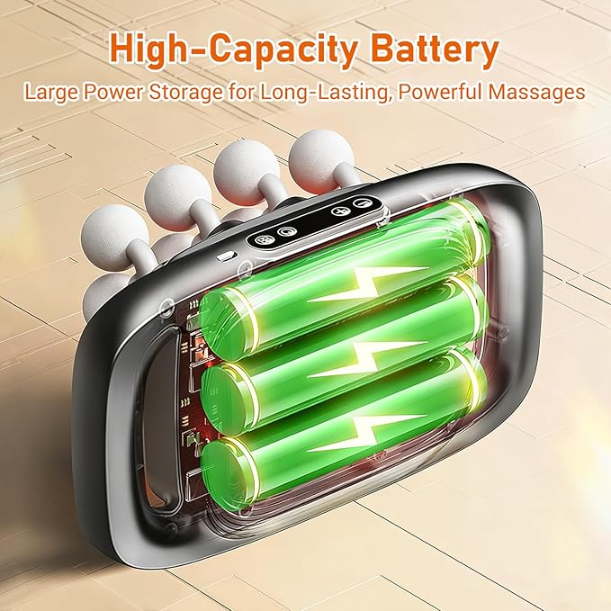 16 Heads Massage Gun Deep Tissue Neck Massager, Valentine's Day Gifts, 16-Head Massage Gun Set for Deep Tissue, Back, Shoulders, Legs, Muscle Pain Relief, 16 Heads - Grey