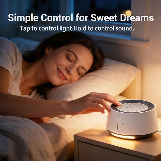 BGOVERSS White Noise Sound Machine with 20 Soothing Sounds, 10 Colors Night Light Sleep Machines Home Office Travel, 5 Timers and Memory Feature Sound Machine for Nursery Baby Kids Adults (Zebra Wood)