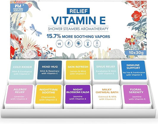 Shower Steamers Aromatherapy 10 Pack - Shower Bombs Birthday Gifts for Women, Mom, Men, Organic Essential Oils, Stress Relief, Relaxation Home SPA Christmas