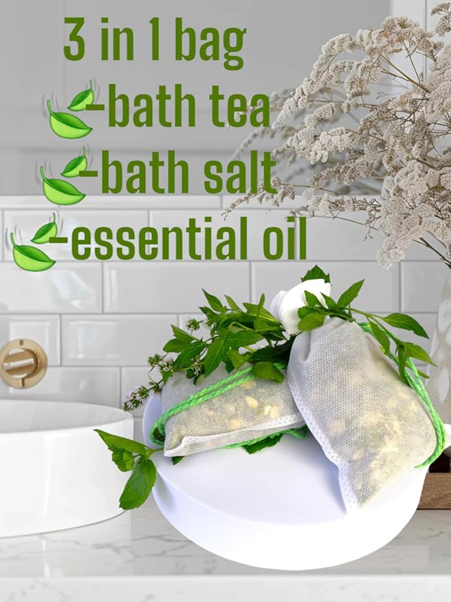 Bath Tea Mint River Mess Free/Made in USA Oregon/Bath Soak/100% Natural and Pure, Organic/Bathtub Tea for Men & Women/Foot soak/Shower Steamers/Gift for Her, Him, Selfcare