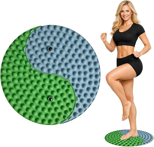 Foot Massager Mat, Yinyang Balance Tai chi Bagua Pattern with Magnetic Therapy, Acupressure Reflexology Mat for Daily Foot Relaxation and Pain Relief, Blue and Green