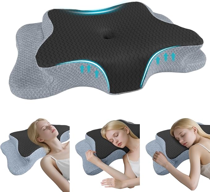 Cervical Pillow for Neck Pain Relief, Memory Foam Pillows, Ergonomic Contour Bed Pillow, Soft for Side Sleep Stomach Sleeping and Back Sleepers