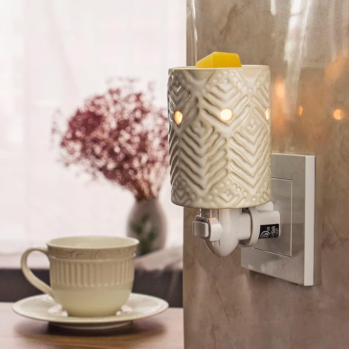 STAR MOON Ceramic Pluggable Wax Melt Warmer for Scented Wax, Diffuser for Fragrance Oil, Candle Melter Plug in Wall for Home, Office and Spa, Ideal Gifts, with Two Bulbs