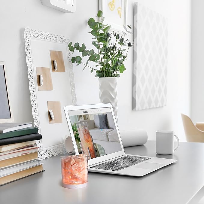 LEVOIT Himalayan Salt Lamp Crystal Rock, Hymilain Sea Salt Lamps, Pink Crystal Salt Rock Lamp,Gift Lamp, Night Light,(ETL Certified) Dimmable Touch Switch, Cora