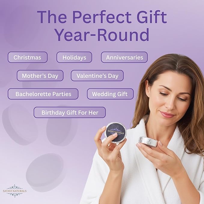 Lavender Shower Steamers (6 Pack) – Aromatherapy Shower Bombs for Relaxation & Stress Relief – Natural Essential Oil Spa Tablets, Self Care Birthday Gifts for Women & Men