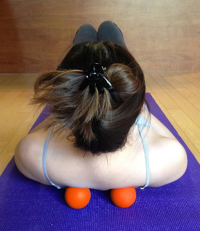Kieba Massage Lacrosse Balls for Myofascial Release, Trigger Point Therapy, Muscle Knots, and Yoga Therapy. Set of 2 Firm Balls (2 Orange)
