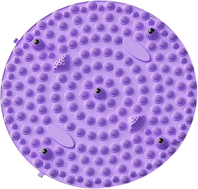 Generic Foot Massager Mat, Acupressure Foot Pain Relief Mat, Foot Yoga Massage, Finger Press Pad, Muscle Relaxation, Circular Exercise Pad, TPE Material, Purple, 37CM