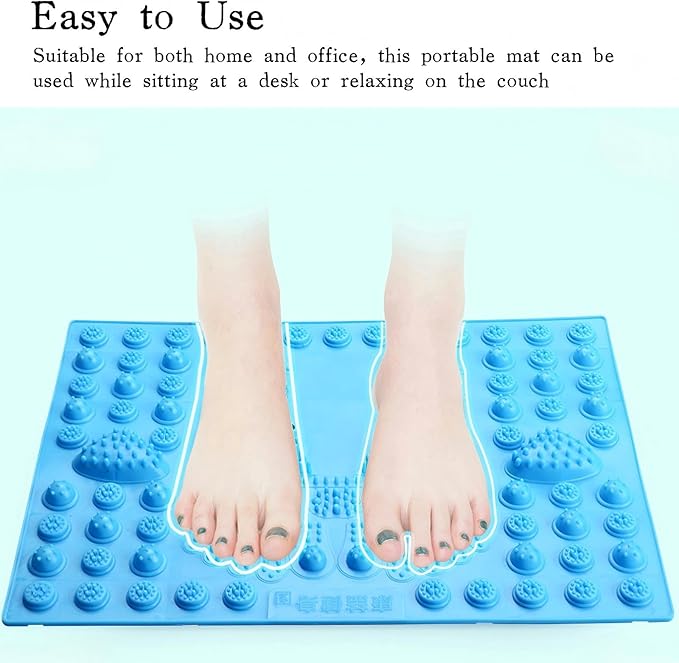Acupressure Foot Massage Mat with 6 Magnetic Beads, Reflexology Pressure Relief Pad, Thickened Magnetic Therapy Mats for Home and Office Use