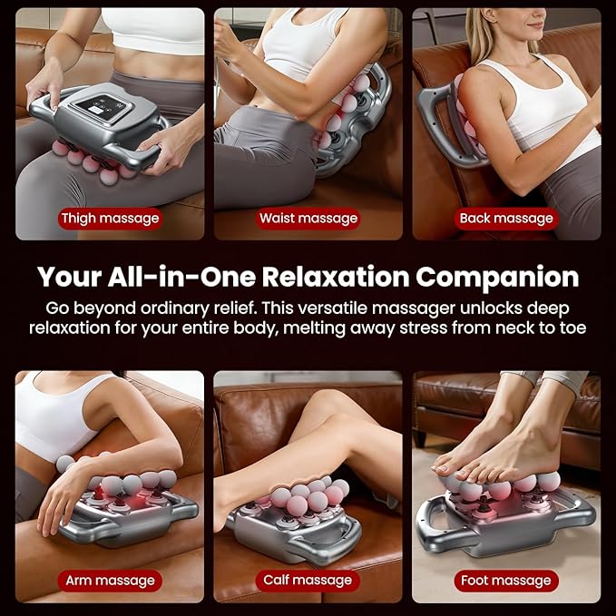 Upgrade 24 & 16 Head Massage Gun Set, Handheld Body Deep Tissue Massager with 9 Modes &30 Levels, Muscle Pain Relief Percussion Massage Gun for Back/Shoulders/Legs/Waists, Gifts for Men Women