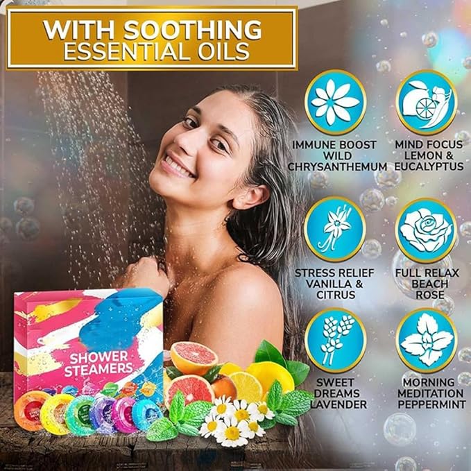 Shower Steamers Aromatherapy, 6 Pack Self Care Gifts for Women, Shower Bombs Aromatherapy Birthday Gifts for Teen Adults Self Care Steamers, Beauty & Personal for Home SPA