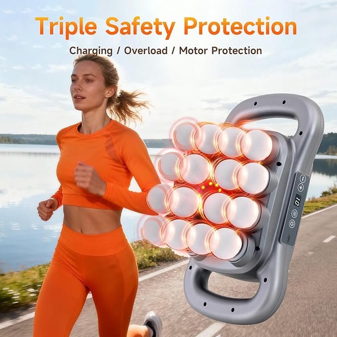 16-Head Massage Gun Set, Deep Tissue Percussion Massager with 9 Modes & 9 Intensity Levels, Quiet Muscle Massage Gun for Back, Shoulders, Legs, Foot, and Body Muscle Pain Relief