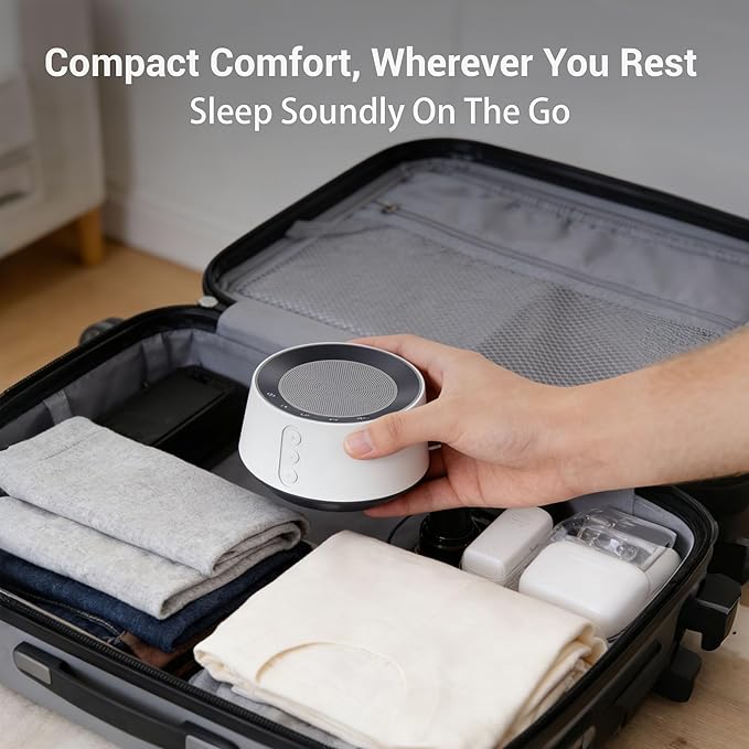 BGOVERSS White Noise Sound Machine with 20 Soothing Sounds, 10 Colors Night Light Sleep Machines Home Office Travel, 5 Timers and Memory Feature Sound Machine for Nursery Baby Kids Adults (Zebra Wood)