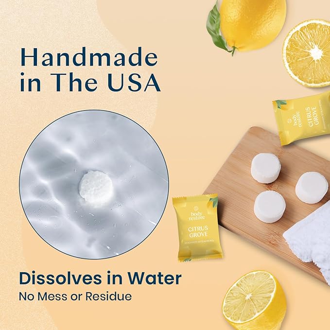 Body Restore Shower Steamers Aromatherapy (15 Packs x 2) - Gifts for Mom, Gifts for Women & Men, Shower Bath Bombs, Citrus Grove, Rose, Essential Oils, Stress Relief