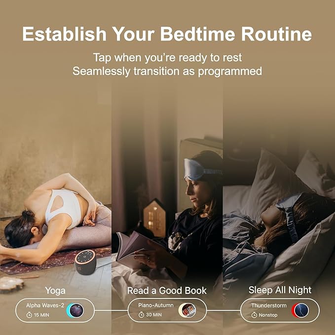 Hotmoon Sound Machine, Cocoon Pro 2 White Noise Machine for Sleeping Adults, 388 Non Looping Sounds & Sleep Timer, Smart App Control Night Light, Nature Sound Pink Green Brown Noise Maker, Plug in