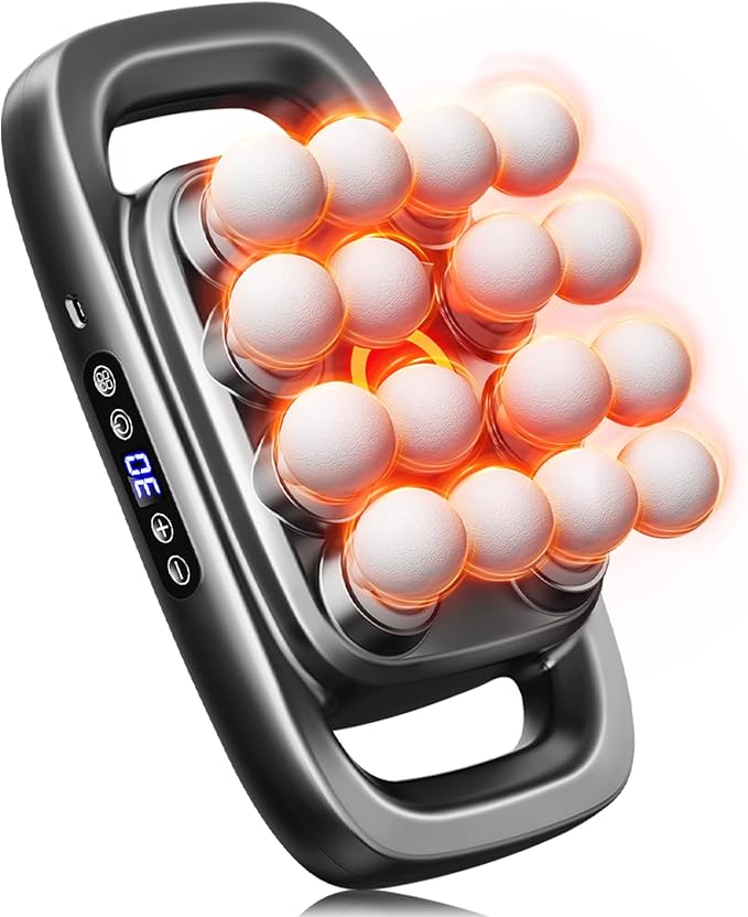 16 Heads Massage Gun Deep Tissue Neck Massager, Valentine's Day Gifts, 16-Head Massage Gun Set for Deep Tissue, Back, Shoulders, Legs, Muscle Pain Relief, 16 Heads - Grey