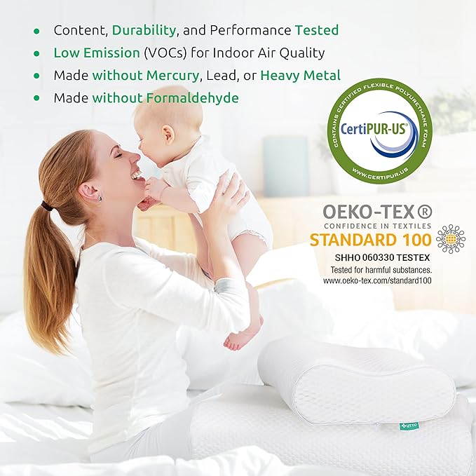 UTTU Cervical Pillow for Neck Pain Relief, Memory Foam Neck Pillow for Sleeping, Adjustable Orthopedic Sandwich Pillow, Contour Cooling for Side Back Stomach Sleeper, King(27.6"×15.7"×5.2"/4.5")