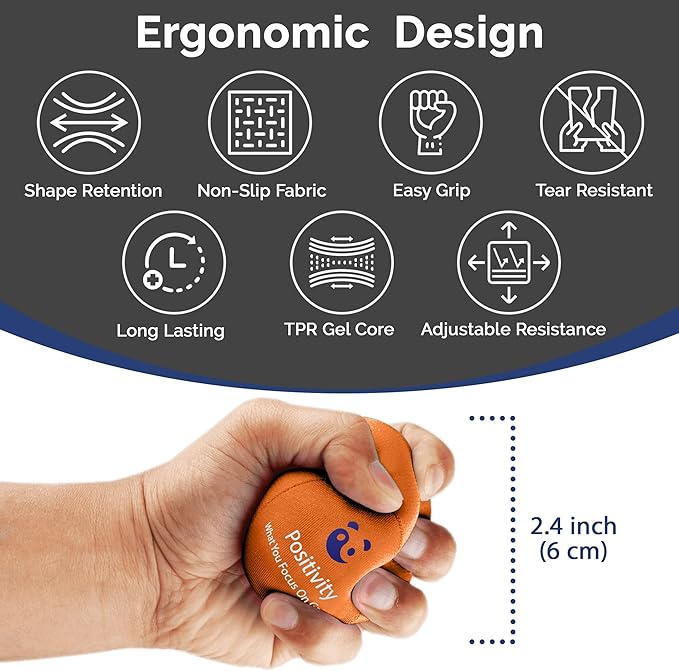 Mind & Body Stress Balls for Adults - Multi-Density Squeeze Balls for Hand Therapy & Grip Strengthening - Stress & Anxiety Relief - Soft to Triple Density Options