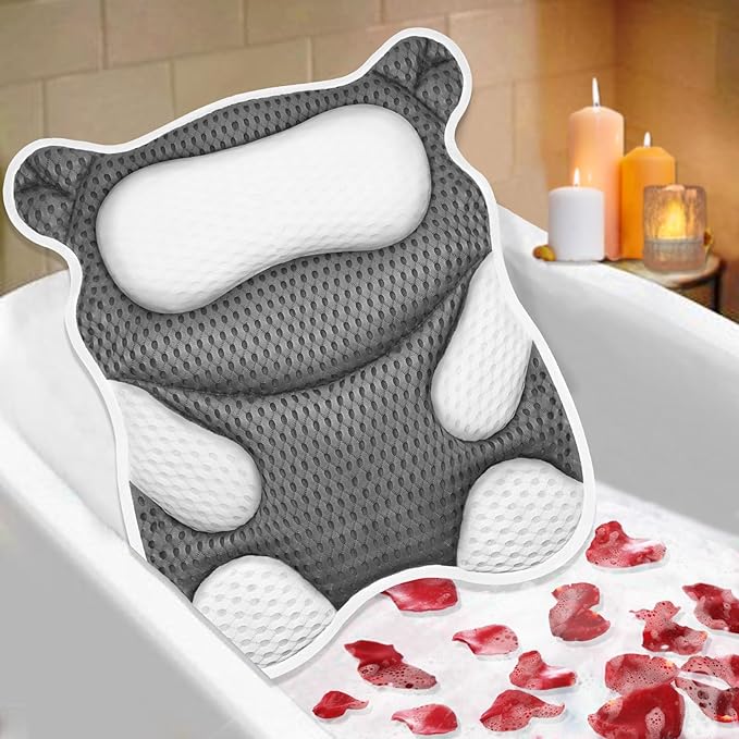 Cat Shape Bath Pillow for Tub and Bear Shape Bathtub Pillow