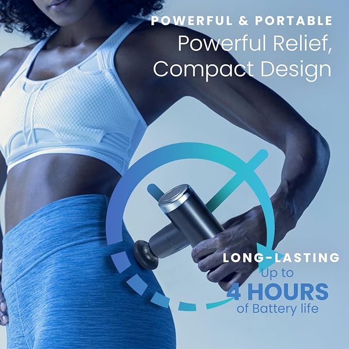 HOM Deep Tissue Mini Massage Gun - Quiet and Portable Handheld Massager for Treating Muscle Soreness, Back Pain and Body Ache