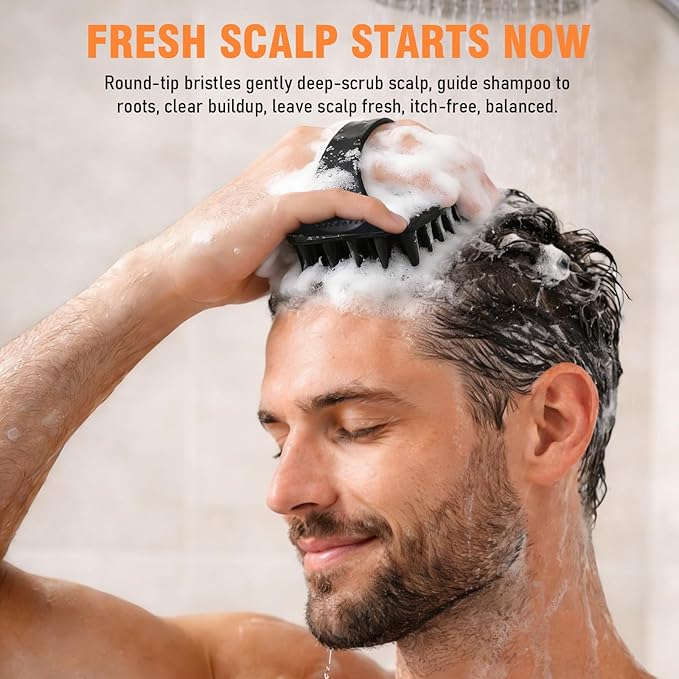 Scalp Massager Shampoo Brush, Scalp Scrubber for Dandruff & Build Up, Scalp Massager Hair Growth - 100% Silicone, Plastic Free
