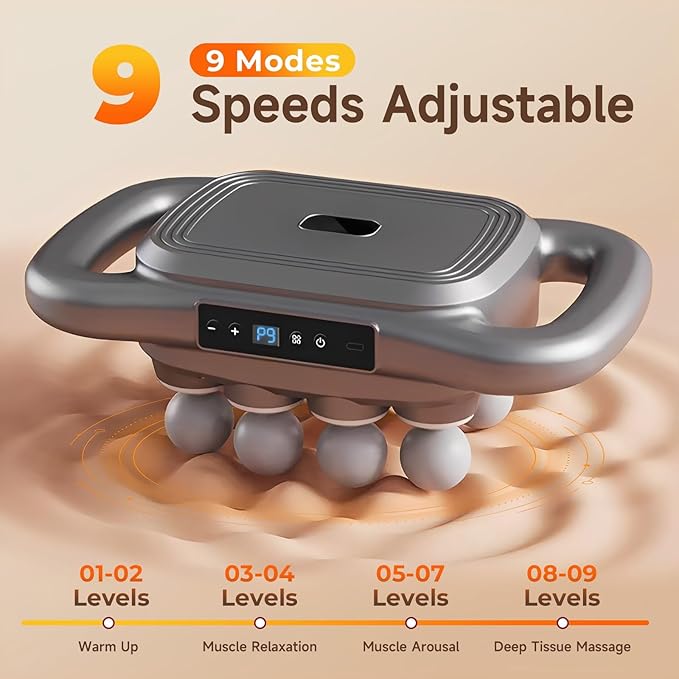 16-Head Massage Gun Set, Deep Tissue Percussion Massager with 9 Modes & 9 Intensity Levels, Quiet Muscle Massage Gun for Back, Shoulders, Legs, Foot, and Body Muscle Pain Relief