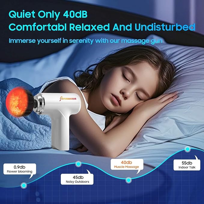 Massage Gun with Heat – Powerful Deep Tissue Massager, Handheld Mini Massage Gun for Full-Body Muscle Relief, Adjustable Speeds for Pain Relief & Recovery, Portable Muscle Massager for Home,Travel,