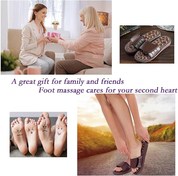 Acupressure Sandals,Acupressure Foot Massager with Anti-Slip Sole,Plantar Fasciitis Relief with Imitate Person Rotation Finger Pressure (Black, M-Women(7-8.5)/Men(6-7.5))