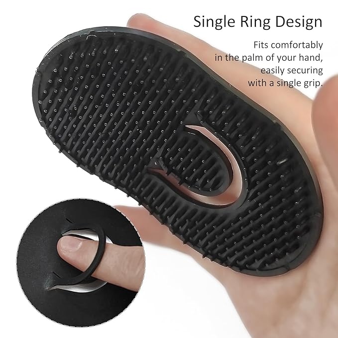 4-Pack Pocket Palm Combs – Versatile Shampoo and Massage Hair Brush Combs, Scalp Massager, Wave Brush for All Hair Types, Portable, Durable (Black)