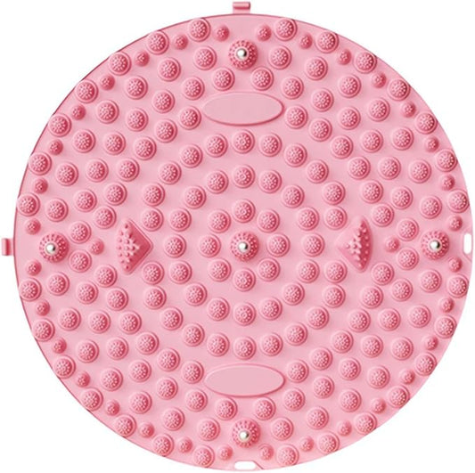 Foot Massager Mat, Acupressure Foot Pain Relief Mat Foot Yoga Massage Finger Press pad Muscle Relaxation Circular Exercise pad TPE Material for Foot Relaxation (Pink 50CM)